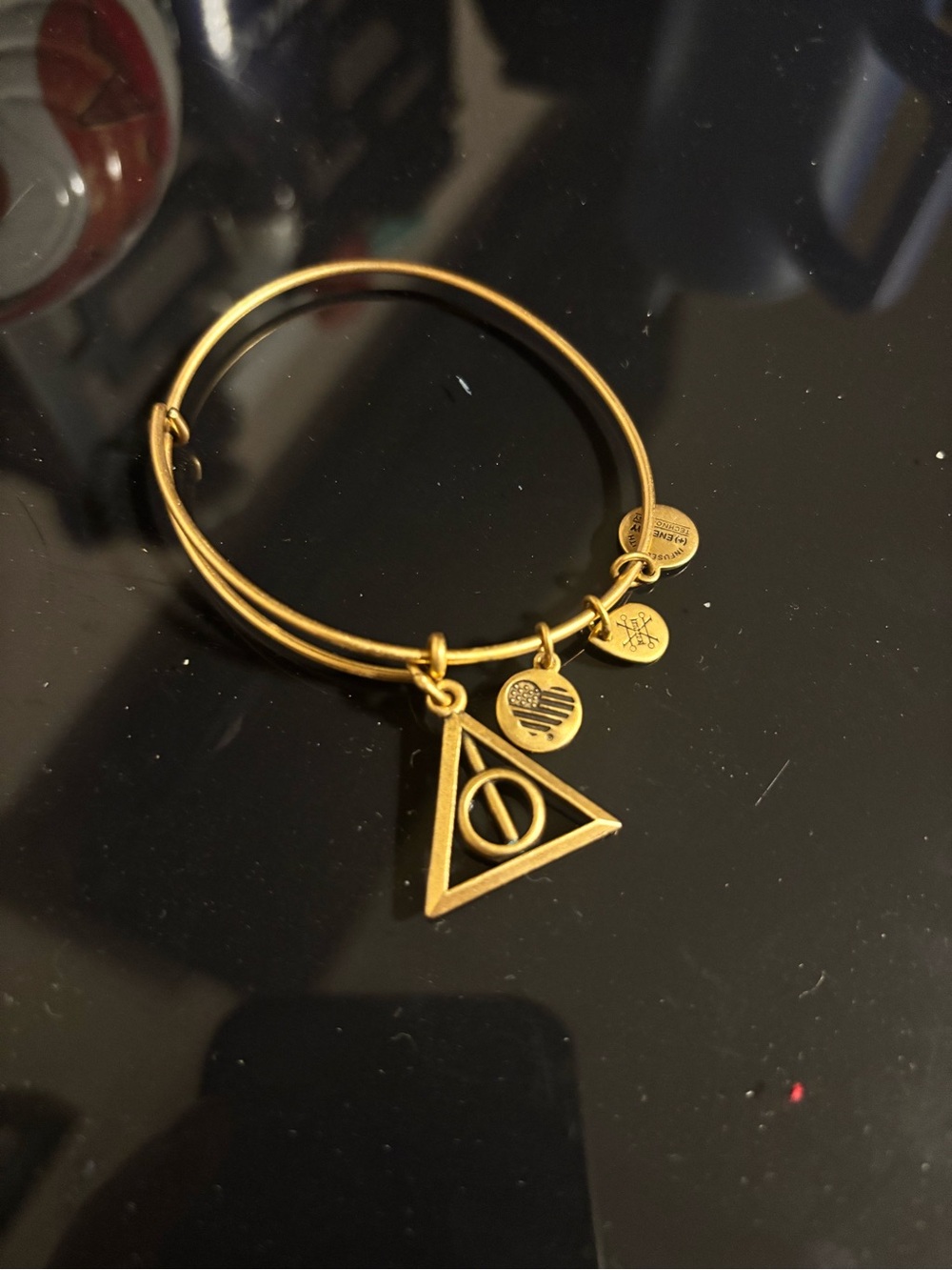 Alex and Ani Hardy Potter Gold-Tone Charm Bangle Bracelet